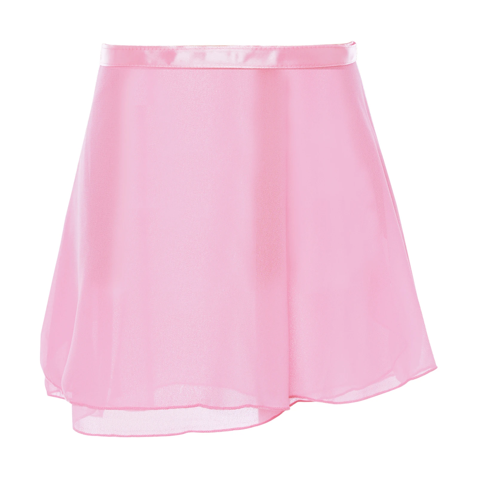 Kids Girls Ballet Skirt Dance Basic Classic Chiffon Mini Pull-On Wrap Skirt Children Dance Practice Clothes Dance Gauze Skirt