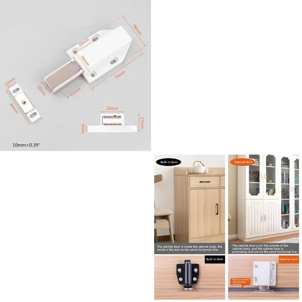 Cabinet Door Push for Latch Press Device for Closet Cupboard