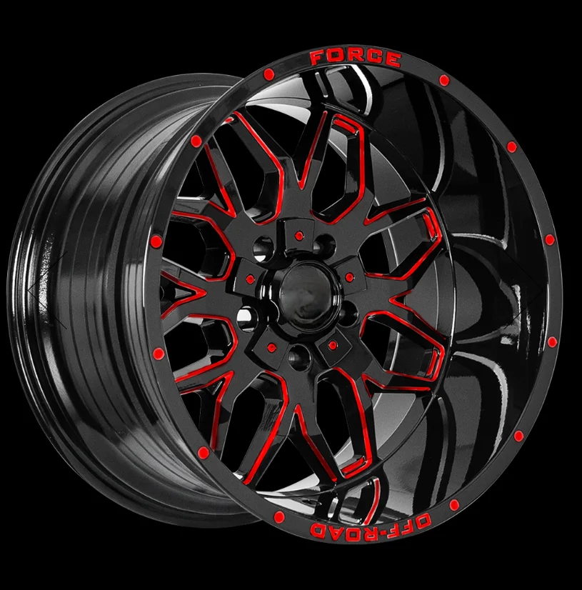 20 Inch Custom Deep Dish Rivet Decoration Fully Painted Black Off Road Wheel Multi Parameter PCD New
