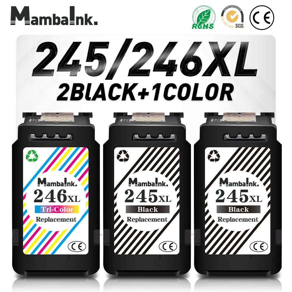 QSYRAINBOW For PG245 CL246 Ink Cartridges For Canon PG-245 246 For  MG2924 MX492 MG2520  TS302  TS3120 TS3122 Printer