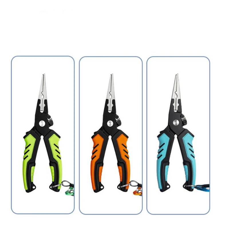 Stainless Steel Fishing Pliers With Plastic Handle Fish Control Device Cut Wire Open Ring Press Lead Combination Y592