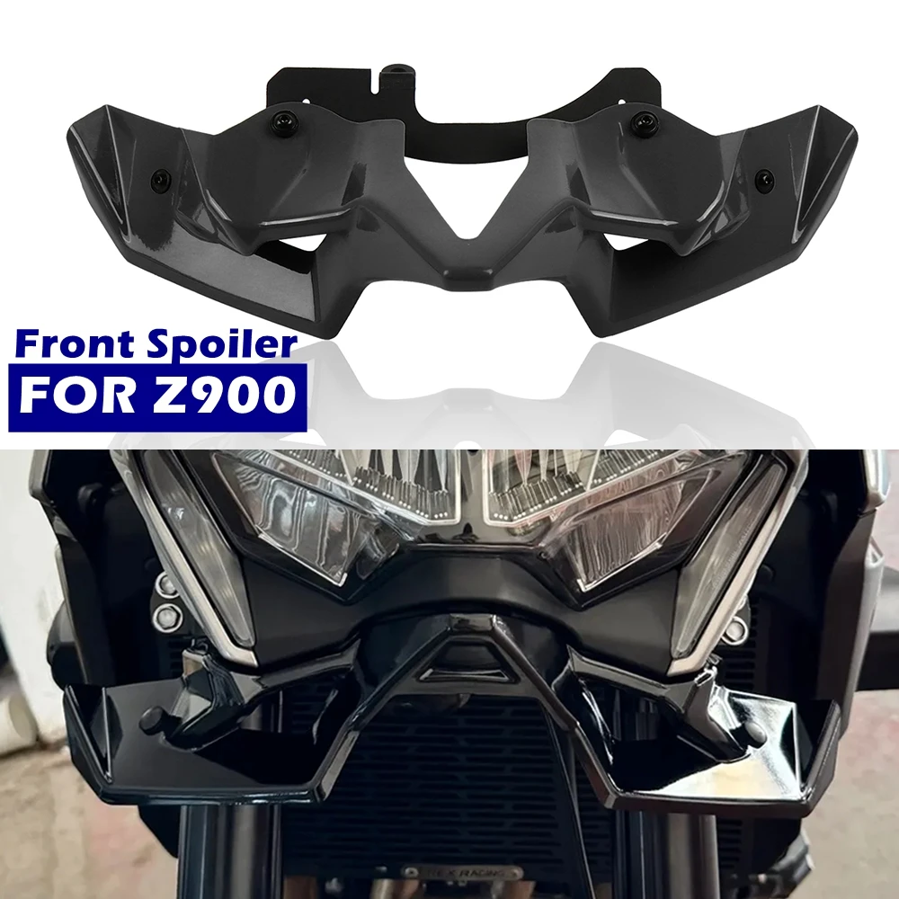 For Kawasaki Z900 Z 900 2020-2024 Front Spoiler Downforce Winglets Fairing Aerodynamic Motorcycle Beak Nose Cone Extension Cowl