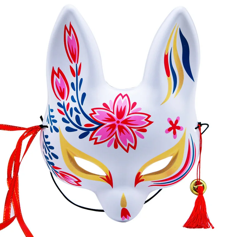 Sakura Fox Mask Half Face Anime Mask Fox Masks Pvc Half Face Masks For Cosplay Masquerade Dress Up Props