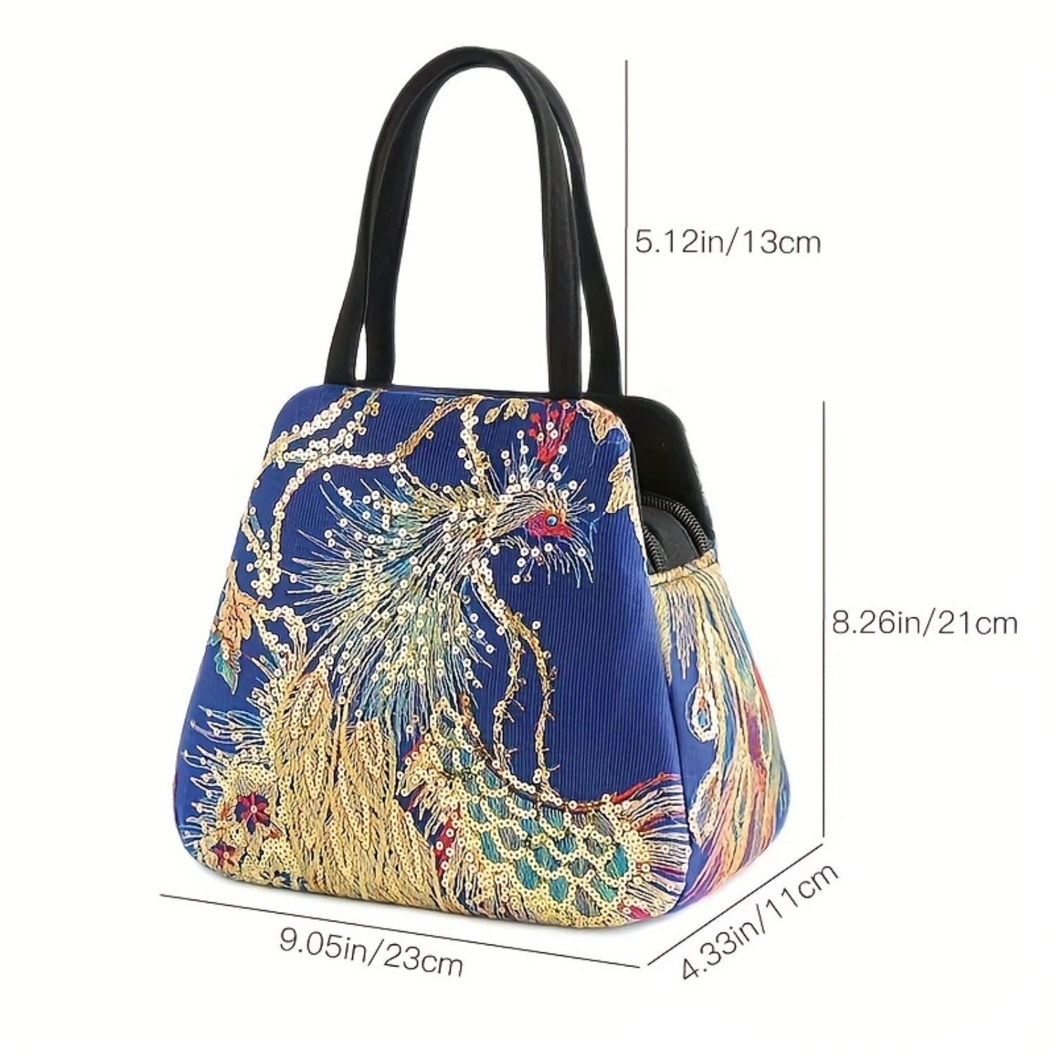 Embroidery Handbag, Women's Canvas Tote Bag