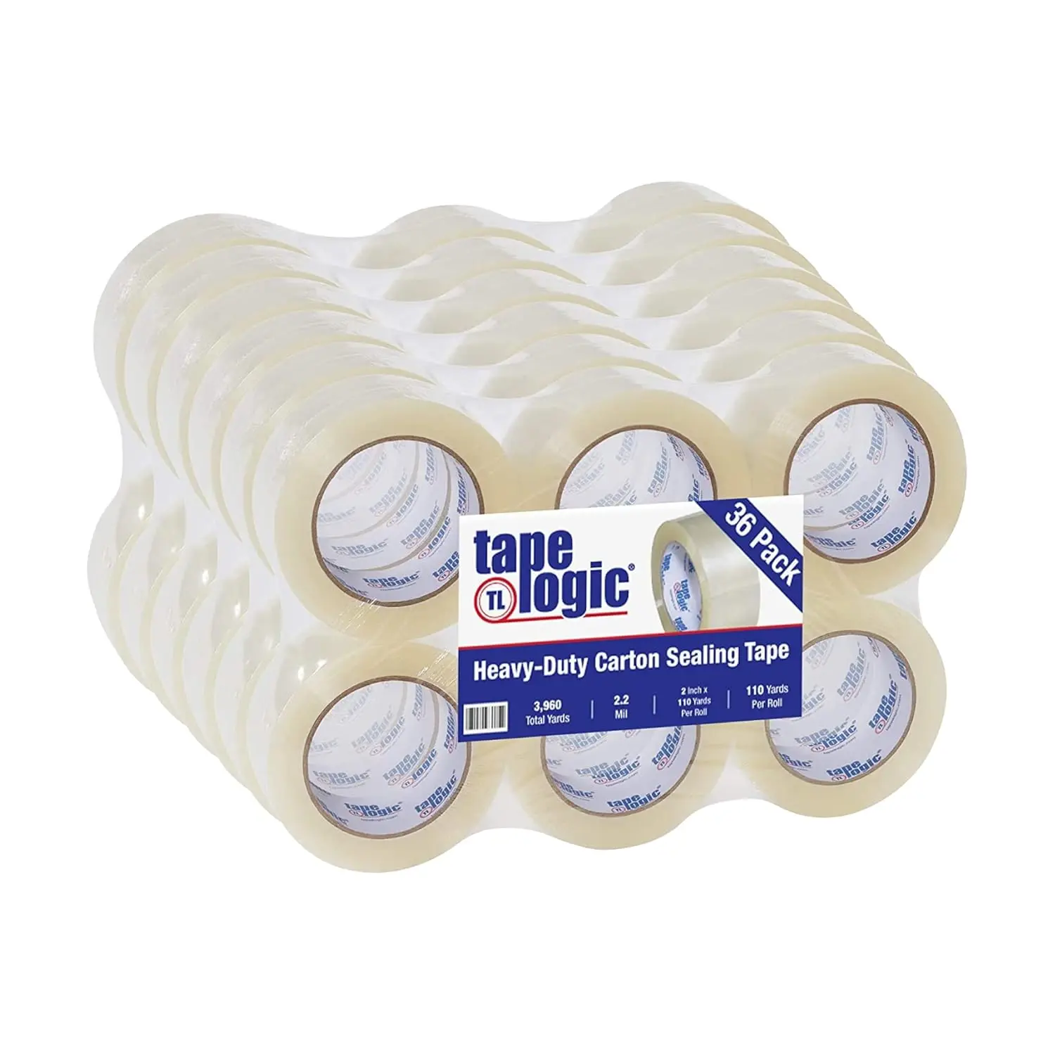 

Акриловая упаковочная лента 2 дюйма x 110 ярдов, 2,2 мил, прозрачная (36 рулонов), сверхпрочная упаковочная лента для запечатывания коробок дома и на складе.