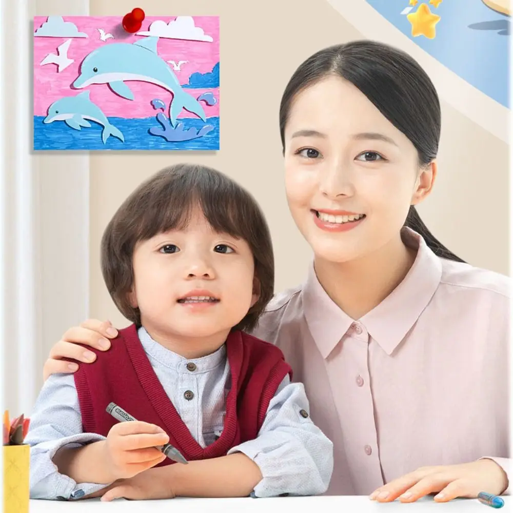 

Handmade Montessori Quiet Busy Book Repeated Pasting Paper DIY Paste Material Kit DIY Cartoon Animals Sticker Book Kids