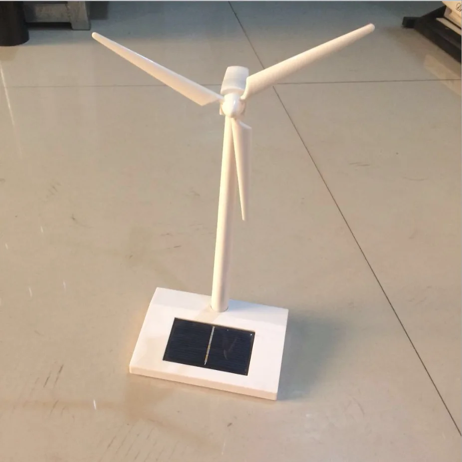 Solar Energy Plastic Windmill DIY Splicing Assembly Windmill Model Home Garden Decoration Art Craft Toy Gift