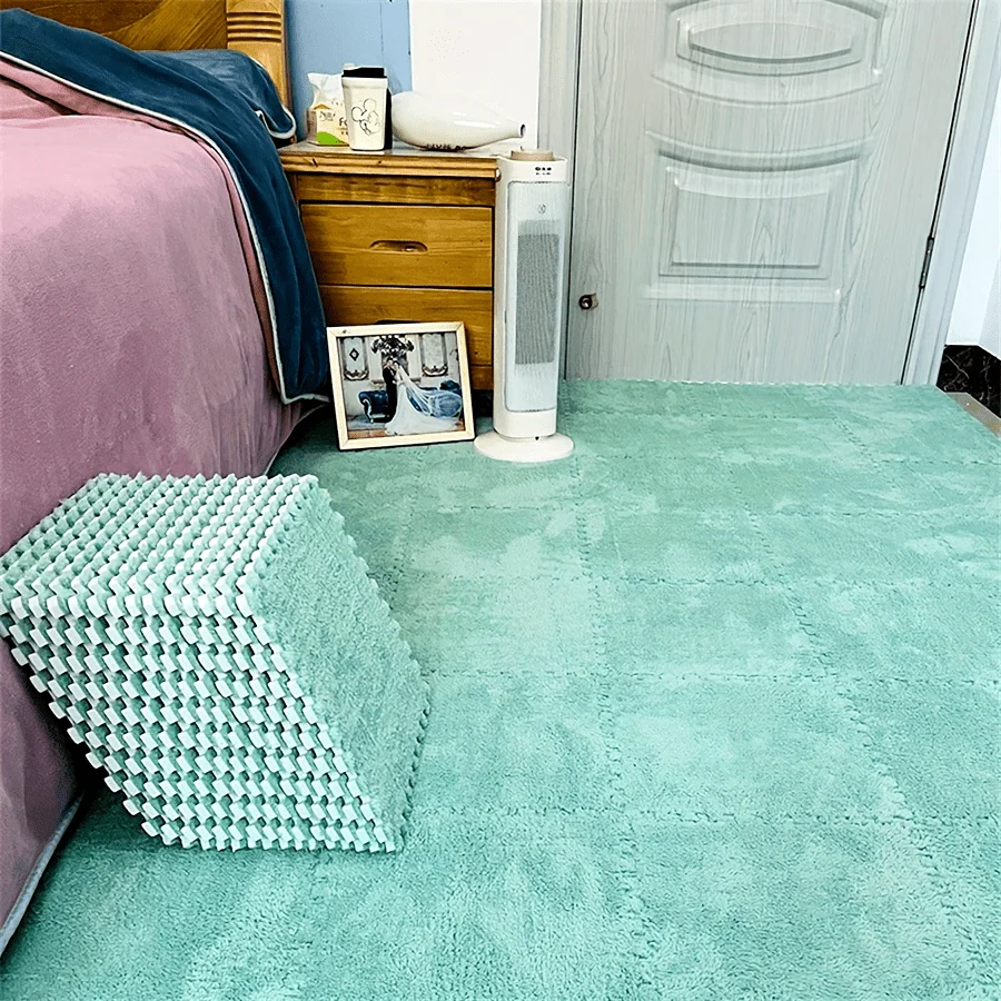 16 Pcs Baby Playmat Thickened Full Length Interlocking Rug Warm Bedside Mat Washable Soft Foot Mat for Bedroom and Living Room