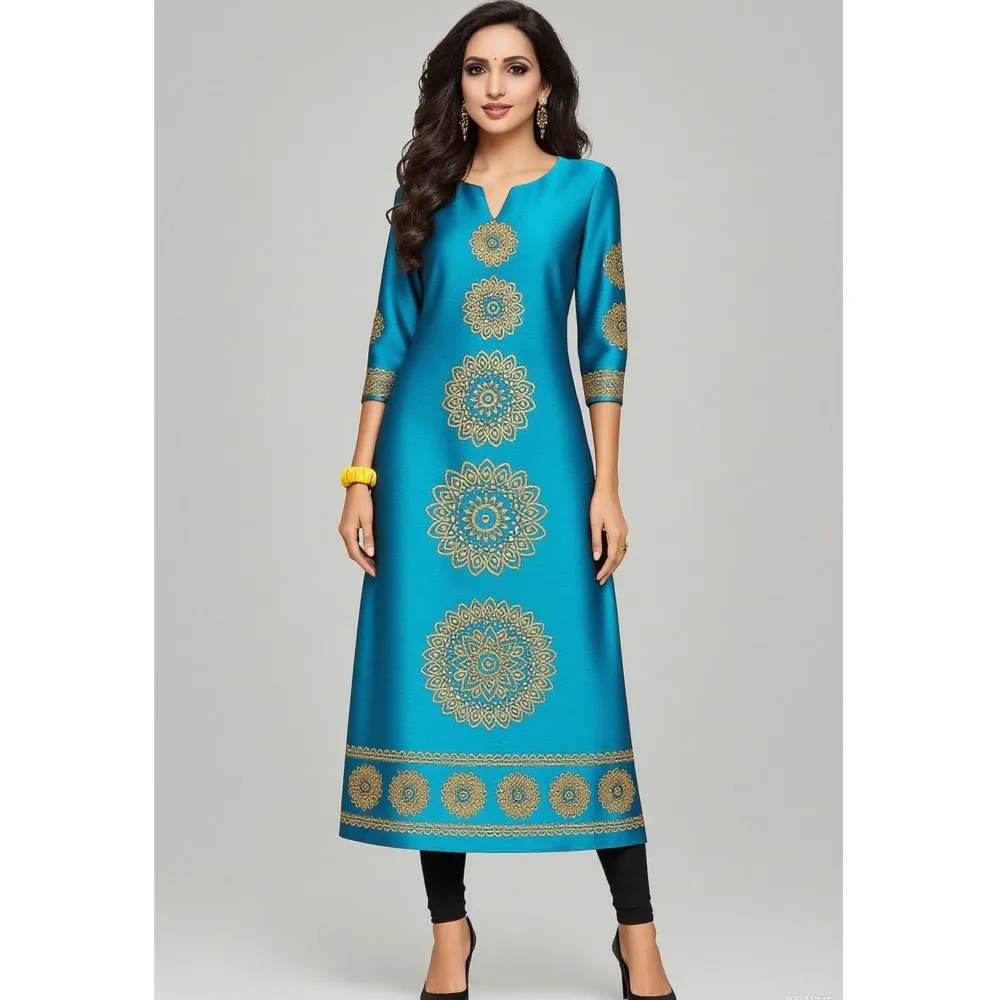 Abito musulmano 2026 Kurt da donna alla moda ed elegante a maniche lunghe tubo dritto casual girocollo modello colorato gonna nobile