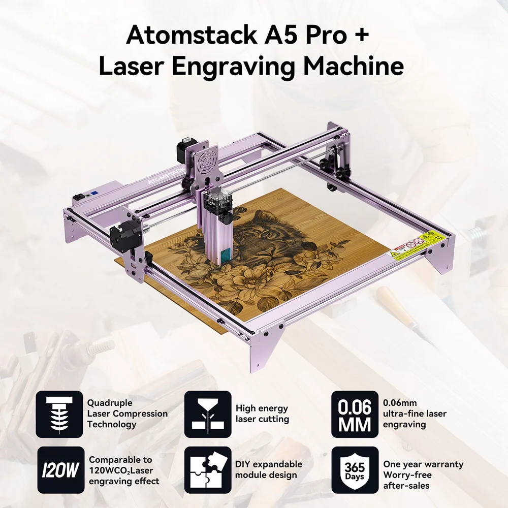 BIG SALE Laser Engraver CNC ATOMSTACK A5 Pro+ 40W Desktop Engraving Machine with Engraving Area Laser Effect for DIY Logo Mark