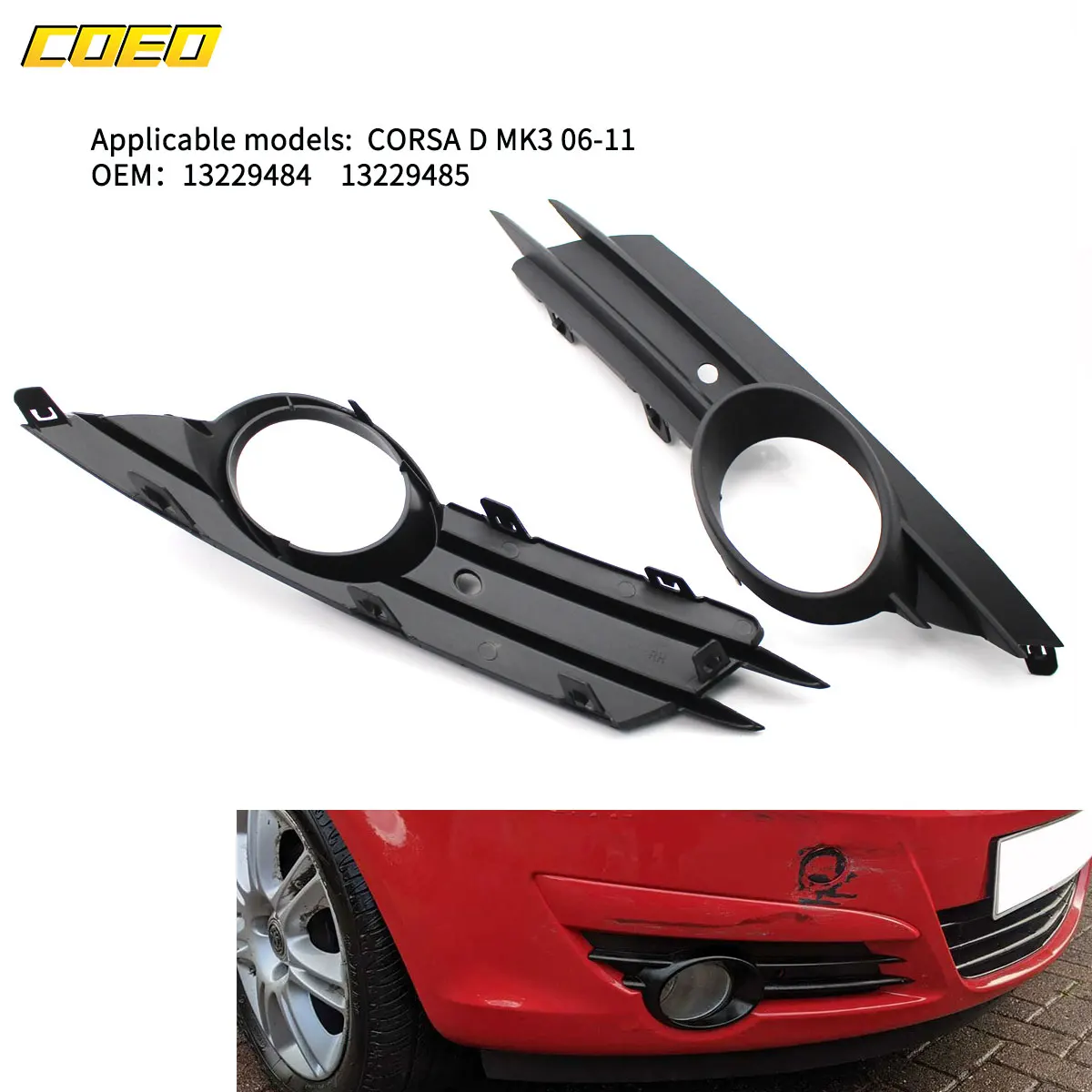 

Car Genuine Replace Front Fog Light Cover Grill Auto Spare Parts For VAUXHALL Corsa D 2006-2011 13229482 13229483