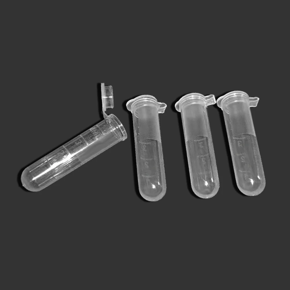 Tubo de ensayo de microcentrífuga de 5ML, contenedor de Vial de plástico transparente con tapa a presión para suministro de muestras de laboratorio, 300 unids/set