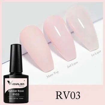 VENALISA, capa Base de goma de Color rosa francés semitransparente, esmalte de uñas en Gel, gelatina de camuflaje para uñas, Gel de uñas LED UV