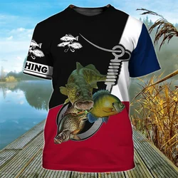 Fish Graphic Oversize Short Sleeve T-Shirts for Men Wholesale High Quailty Low Price Fish Club Wear T Shirts Fishing Clothing