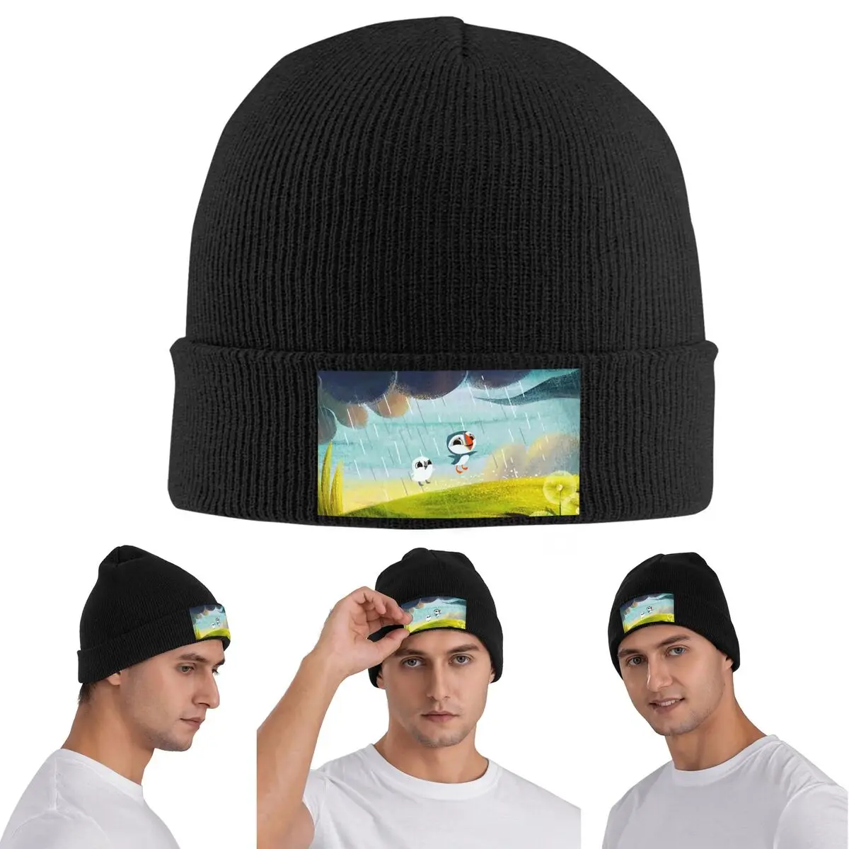 Puffin Rock And New Friends Cartoon Animation Warm Knitted Cap Winter Knit Bonnet Hat Skullies Beanies Hip Hop Caps for Unisex