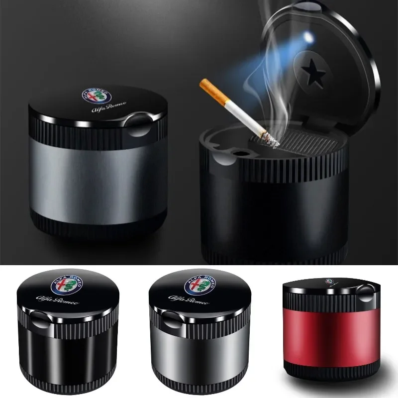 Car LED Ashtray for Alfa Romeo 155 156 159 147 Mito Giulia GT Brera Giulietta Spider Auto Cigarette Holder Box Accessories