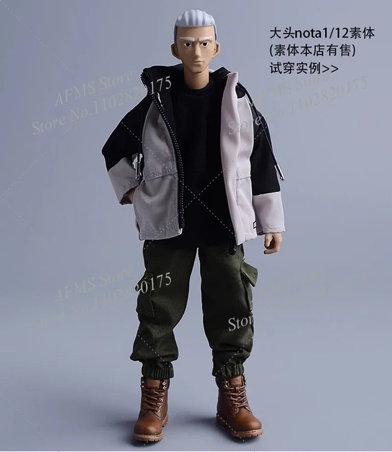 Botas colecionáveis em escala 1/12, botas táticas militares de trekking, sapatos de trabalho, tênis adequados para homens de 6 espaços, corpo de figura de ação de soldado