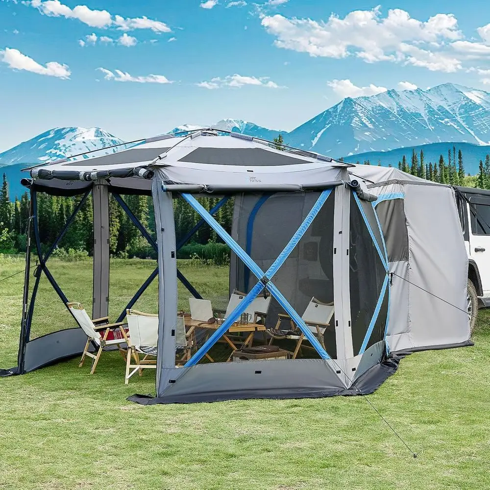 

11x11ft Outdoor SUV Camping Tent with Portable Carry Bag for Family Vehicle Shelter