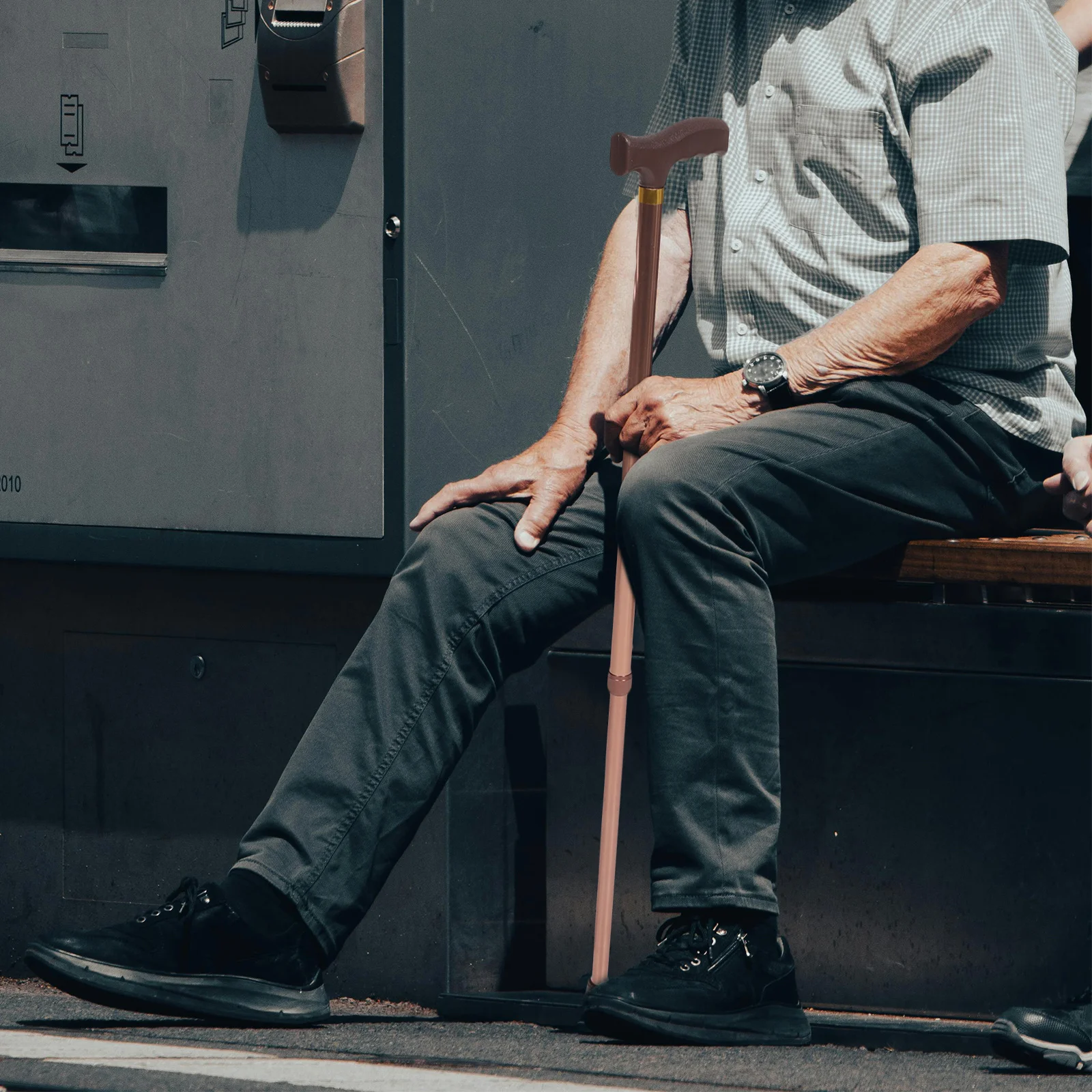 

Adjustable Collapsible Aluminum Alloy Telescopic Walking Cane Two-Section Lightweight Anti-Slip Base for Seniors Stability