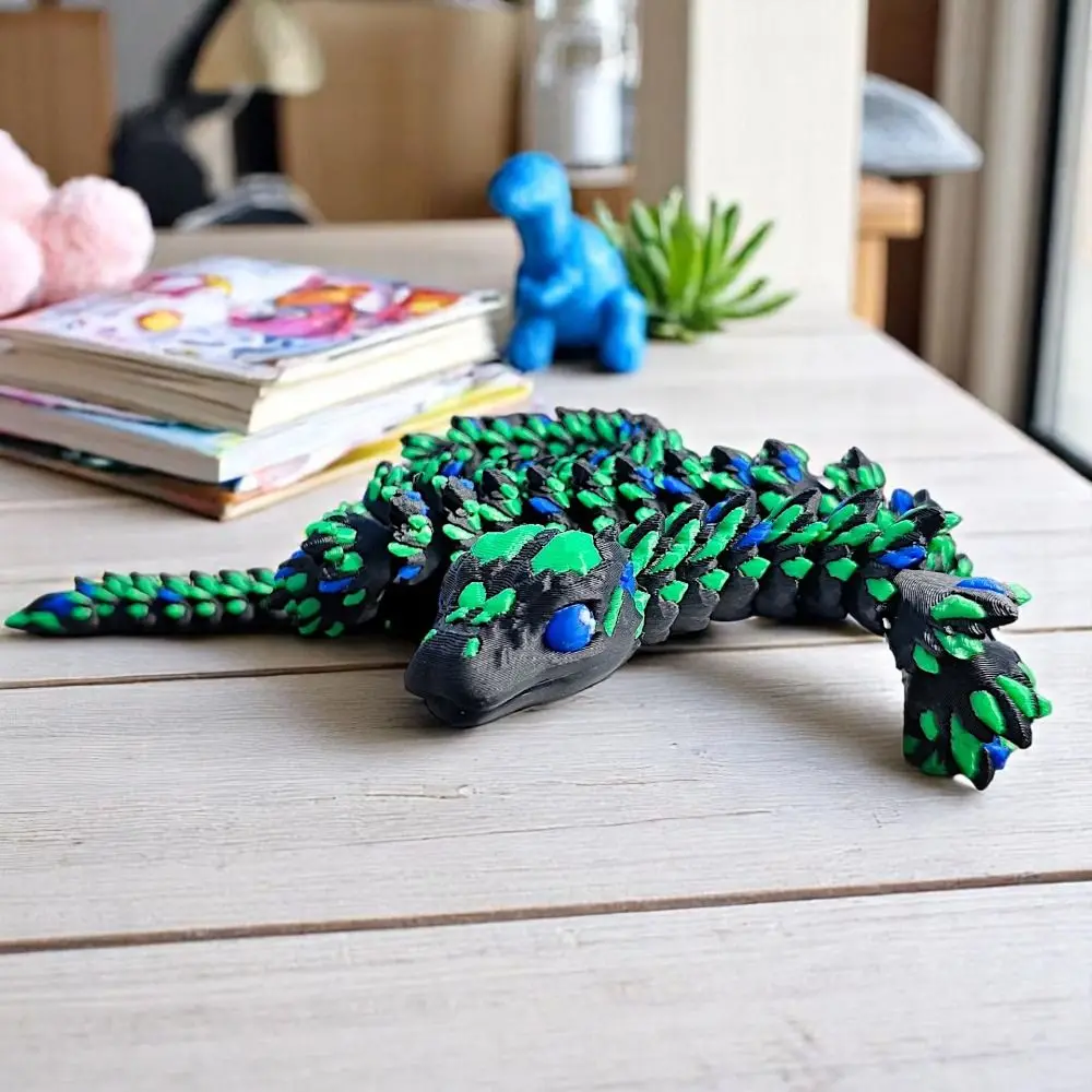 Simulated Eye 3D Printed Snake Snake Baby Laser 3D Printed Diceratops Snake Poseable Joints Sparkling 3D Articulated Snake Toys