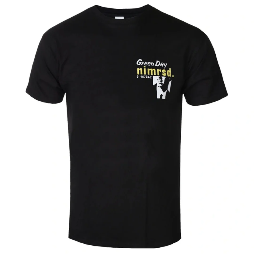Green Day Nimrod Breast-Print Printed T-shirt Pop-Punk Band Style Daily T-shirt Suitable for Both Mens's Clothes Women's T Shirt