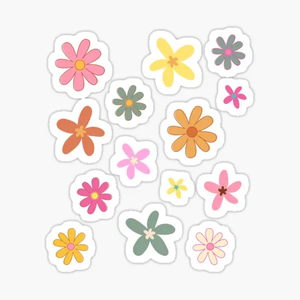 Daisy Pastels  5PCS Stickers for Luggage Print Bumper Room Cute Kid Decorations Home Stickers Car Anime Decor  Cartoon Funny