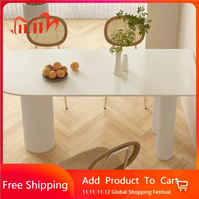 

Эстетический роскошный обеденный стол, Италия, минималистичный овальный кухонный обеденный стол, кухонный педикюр, модная мебель Meuble De Cuisine