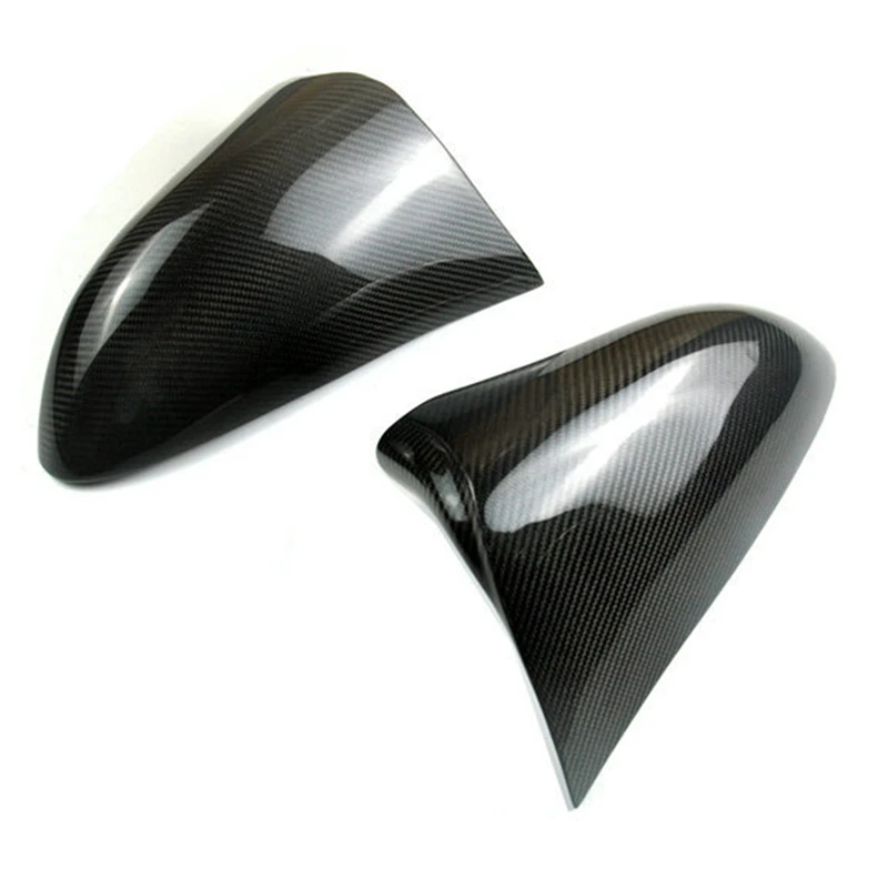 Rear View Mirror Cover Cap Case Trim Horn Style Carbon Fiber Glossy Black Wing For Lexus Is GS ES RC RCF Right Rudder