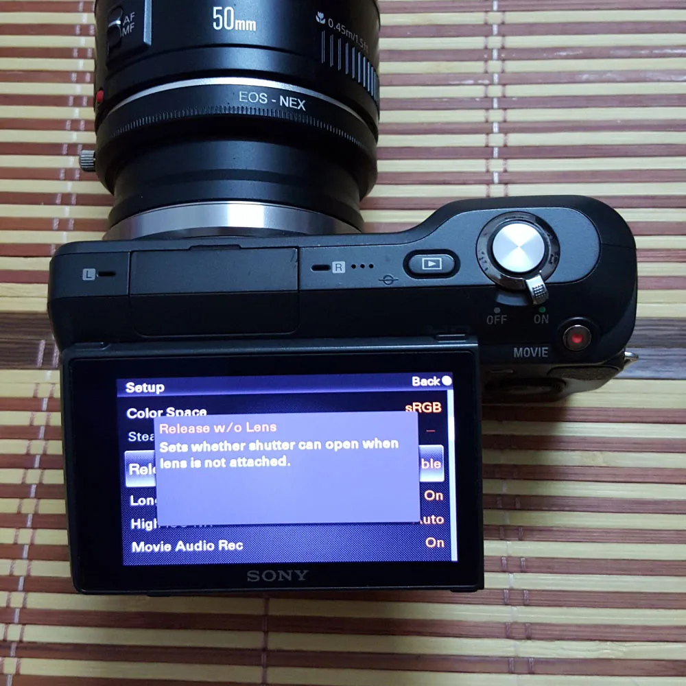 For Canon EF Lens to E-mount Camera Lens Adapter EF-NEX for Sony NEX7 NEX6/5/3 A5000 A5100 A6000 A6400 A7 II A7R A7III A9 Camera