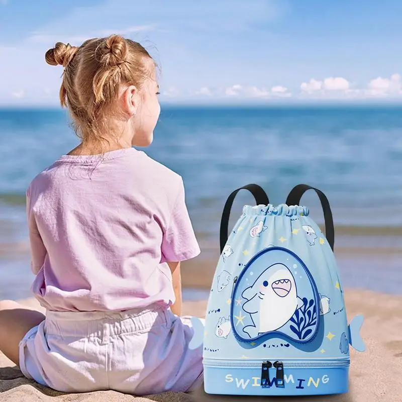 Cute Beach Bag Waterproof High-Capacity Swim Bags Beach Backpack With Shoe Storage Gym Backpack For Camping Swimming Dancing