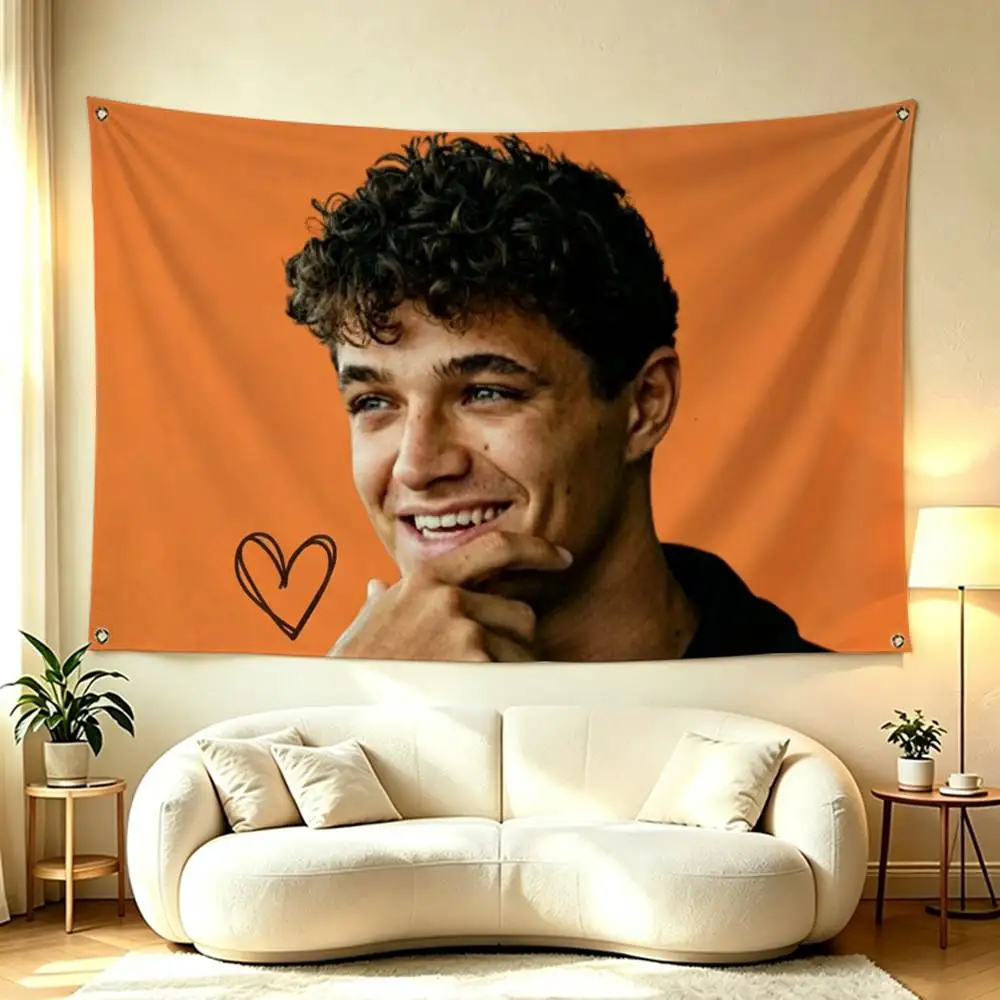 R-Racing Driver Lando Norris 4  Flags for Bedrooms Home Decor Items Outdoor Decors Garage Decoration Flaga