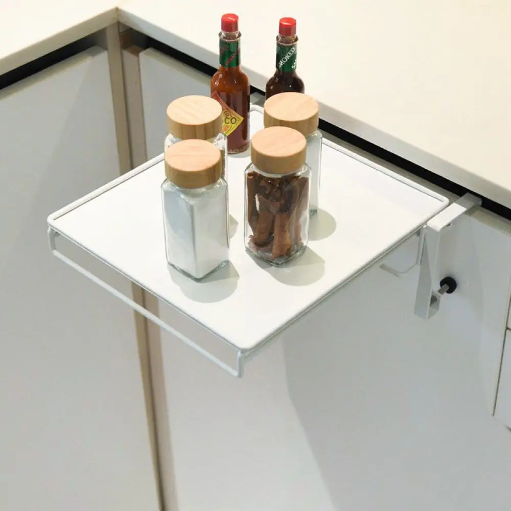 Carbon Steel Kitchen Shelf Foldable Storage Rack Cabinet Door Hanging Organizer Countertop Food Prep Assistant