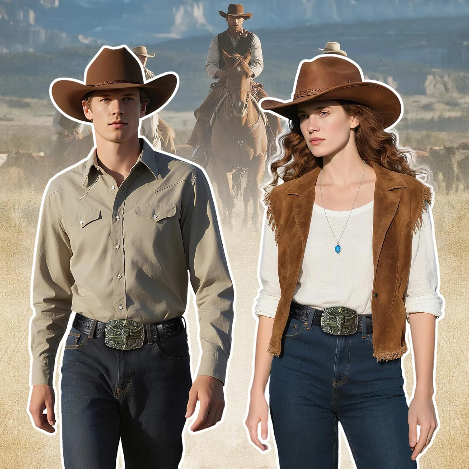 حزام غربي من الدنيم للرجال والنساء، حزام غربي من الدنيم للرجال، حزام منقوش، إبزيم الثور، مناسب للجينز، هدية العيد، Ch