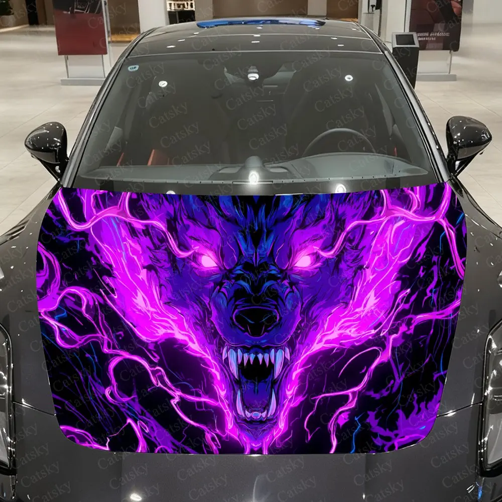 

Виниловая пленка для автомобиля «Пурпурные глаза демона», водонепроницаемая наклейка на капот из ПВХ, самоклеящиеся устойчивые к царапинам наклейки