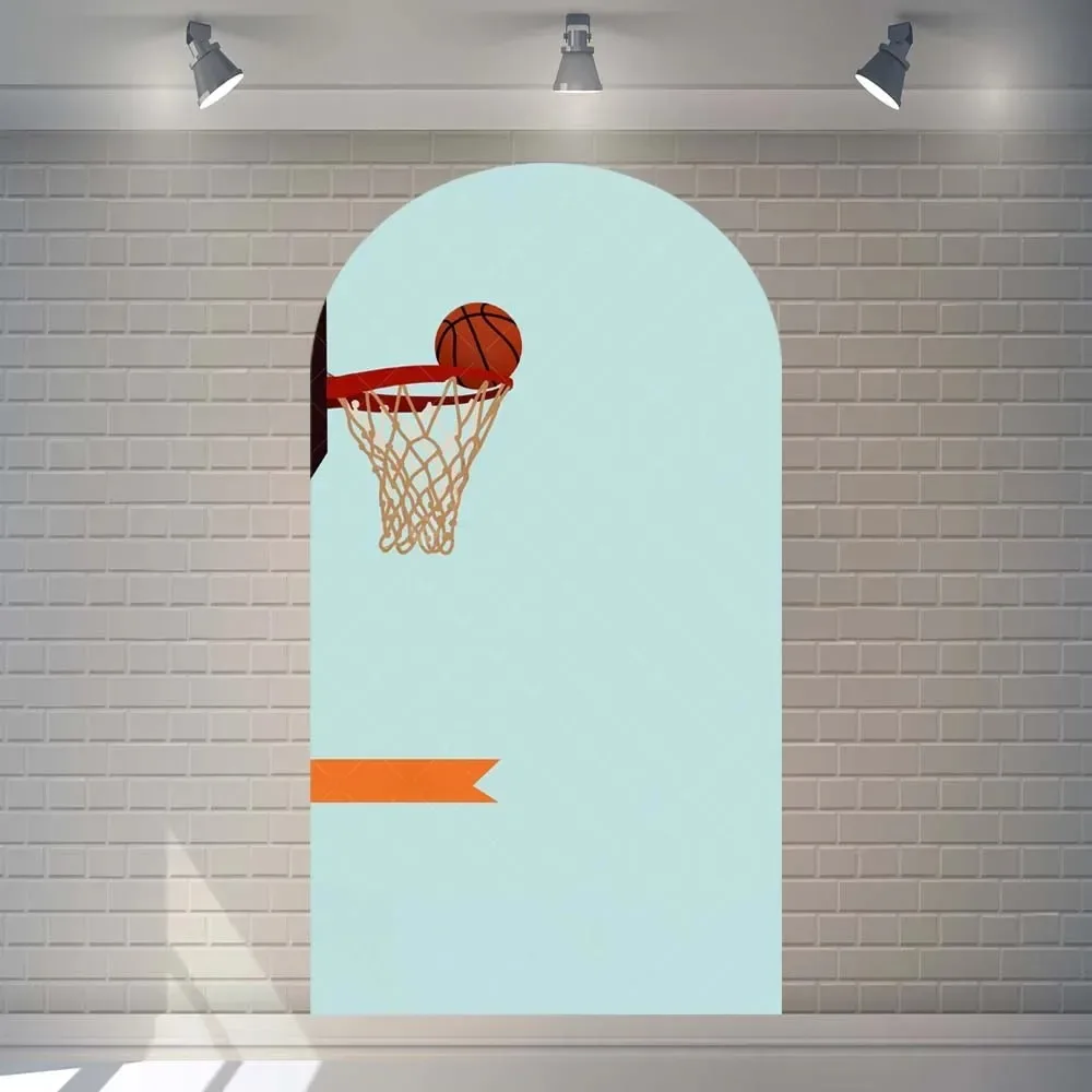 Basketball Arch Backdrop Cover, Party Backdrop Arc Design, Sports-Themed Birthday Party, Photography Backdrop Prop