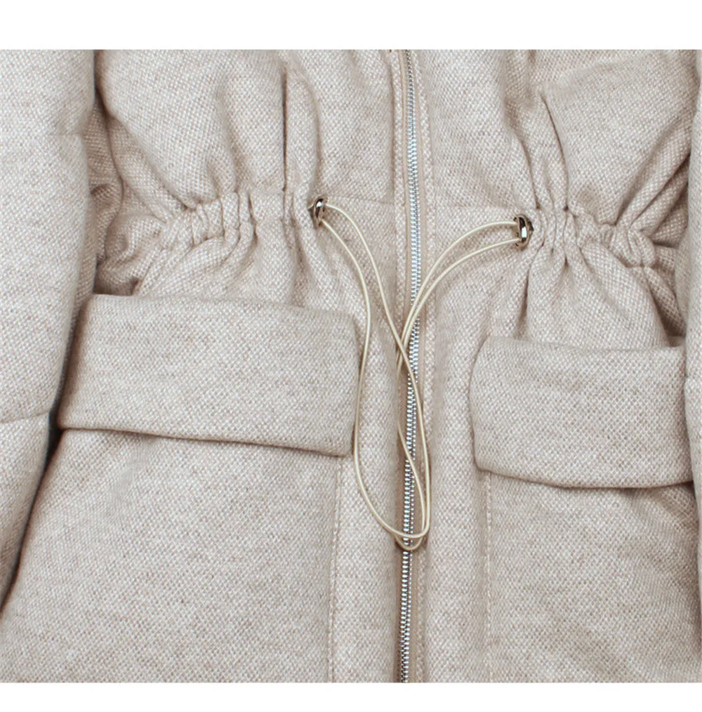 Luxury Casual Style Genuine Mink Fur Decorated Quilted Down Coat With Zipper Hooded