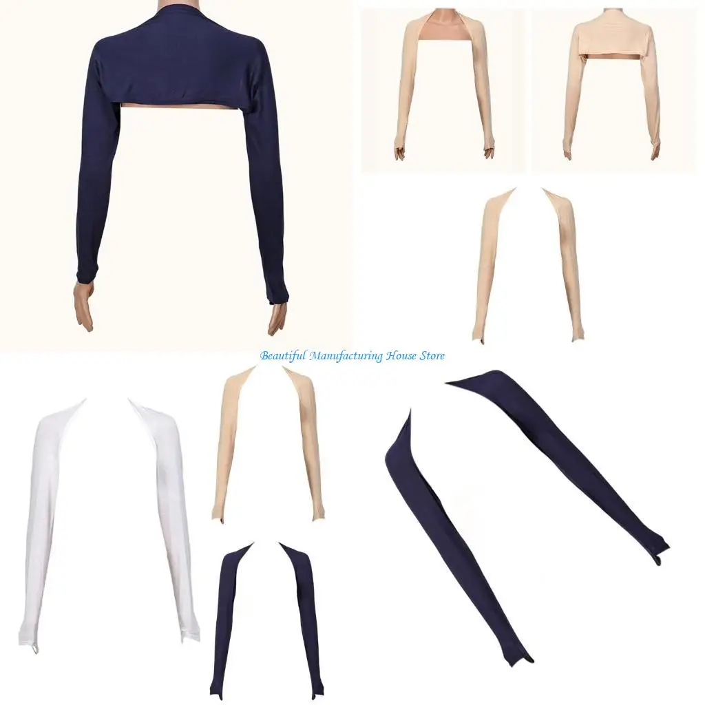 E56A Thin Sunproof Half Shawl Sun Protective Shoulder Sleeves Multifunctional Long Sleeves Shoulder Wrap for Outdoor Activity