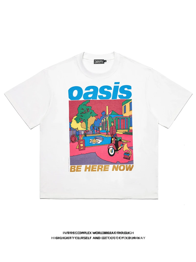 تي شيرت OASIS Oasis Band British Rock Trend بأكمام قصيرة #2