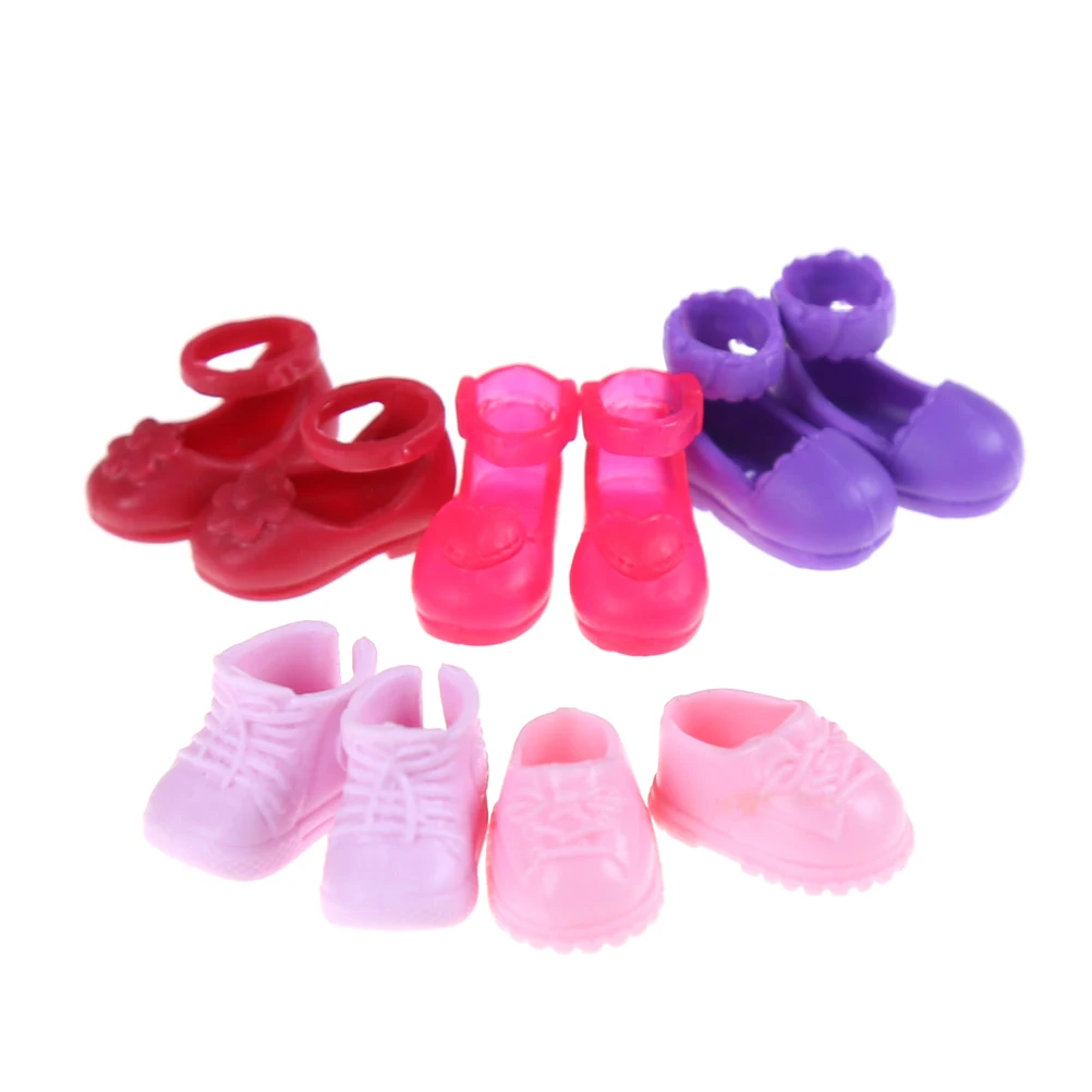 5 Pairs Doll Shoes Fashion Shoes for Dolls Outfit Dress Little Girls Gift for Little Girl Accessories Random