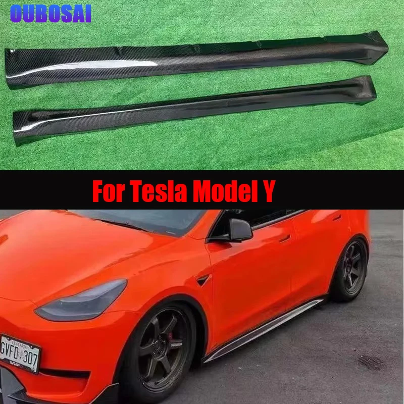 

For Tesla Model Y Carbon Fiber Side Skirt Splitters Cupwings Winglets Canards Apron Bumper Side Skirts Cover automotive parts