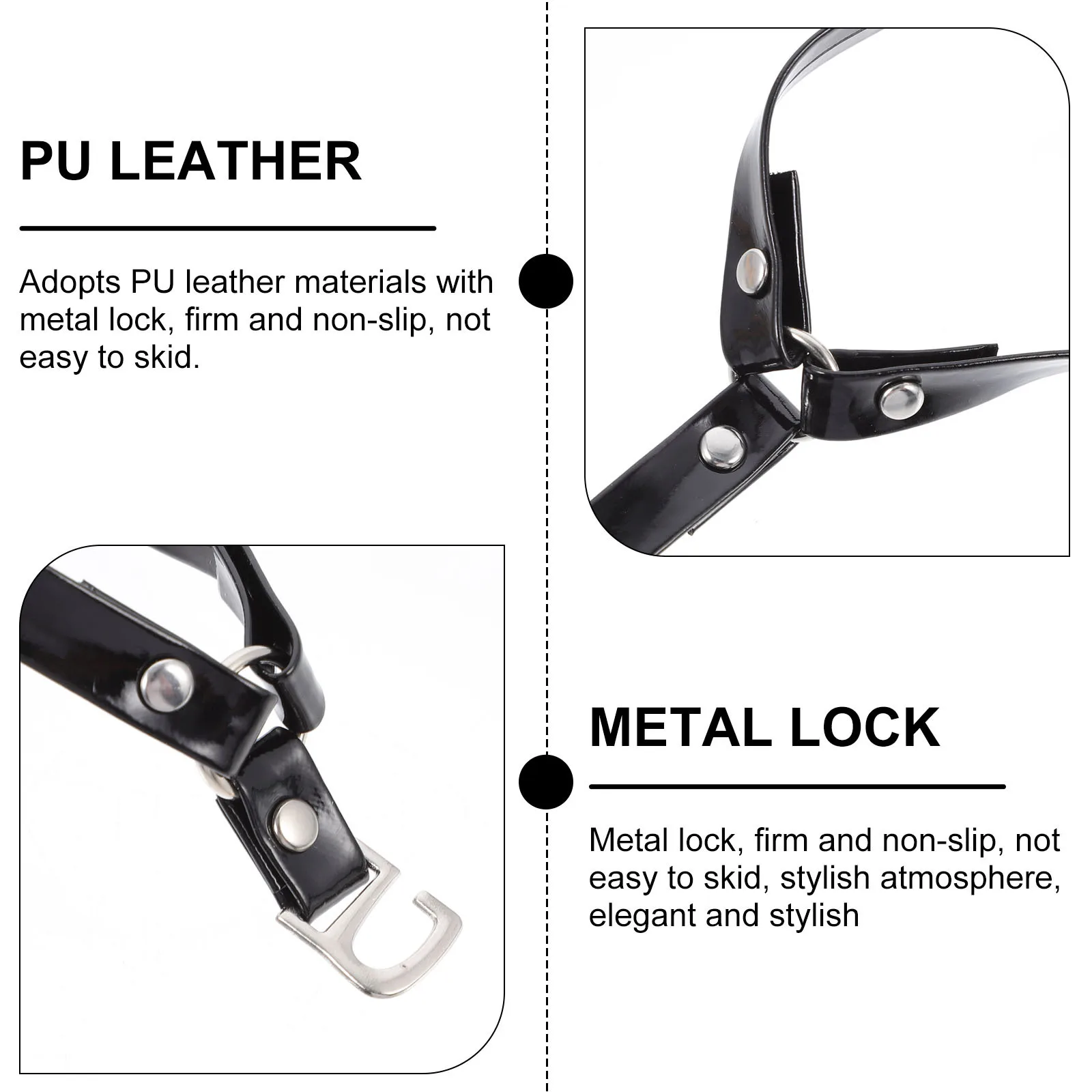 2 أزواج عالية الكعب حزام المضادة للانزلاق أربطة أحذية مثلث حزمة مشبك معدني قابل للتعديل تصميم بولي PU دائم المرأة العملية