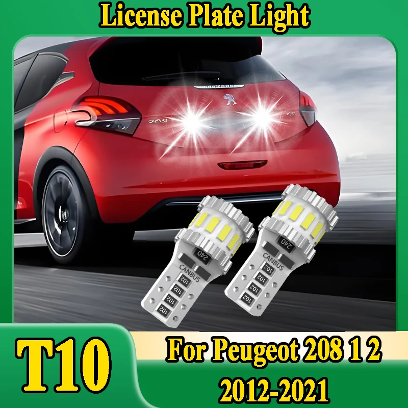 2X LED-Kennzeichenbeleuchtung W5W T10 Canbus-Glühbirne für Peugeot 208 1 2 Zubehör 2012-2016 2017 2018 2019 2020 2021 Plug and Play