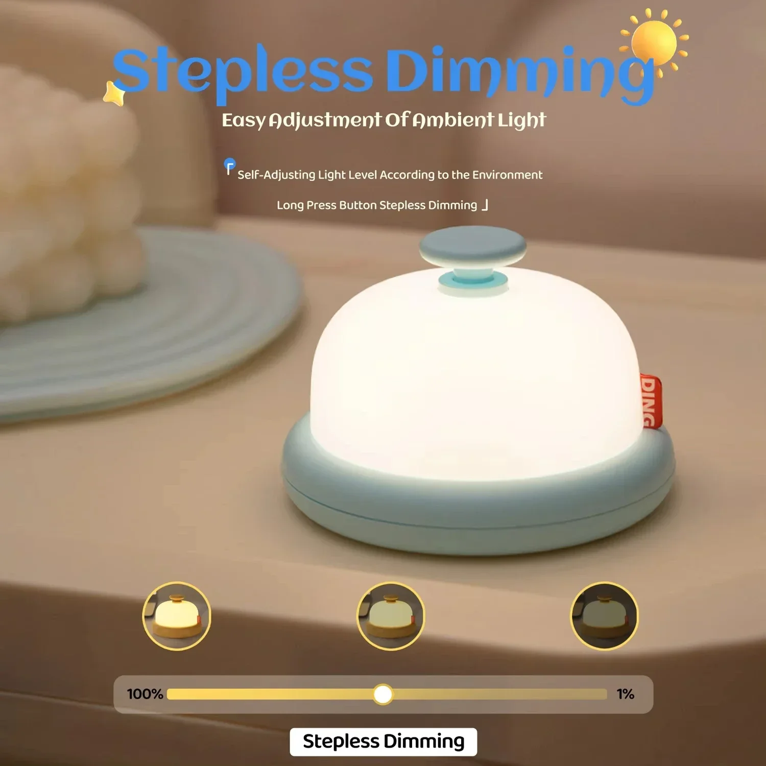 

Kawaii USB перезаряжаемый ночник портативный прикроватный теплый свет для спальни с таймером атмосфера свет для сна детский подарок на день рождения