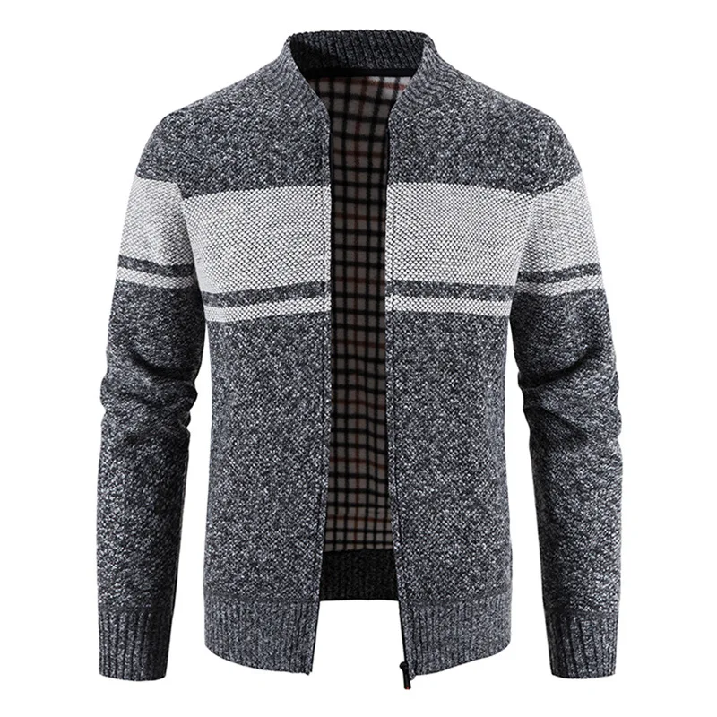 

2023 Men's Autumn New Knitted Cardigan Versatile Casual V-neck Color Matching Cardigan Fashion Sweater