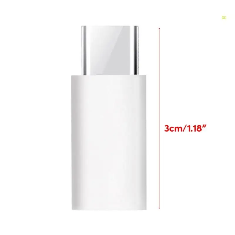 محول USB صغير أنثى إلى نوع C ذكر محول محمول مقاوم للتآكل أبيض يدعم الشحن والبيانات دروبشيبينغ