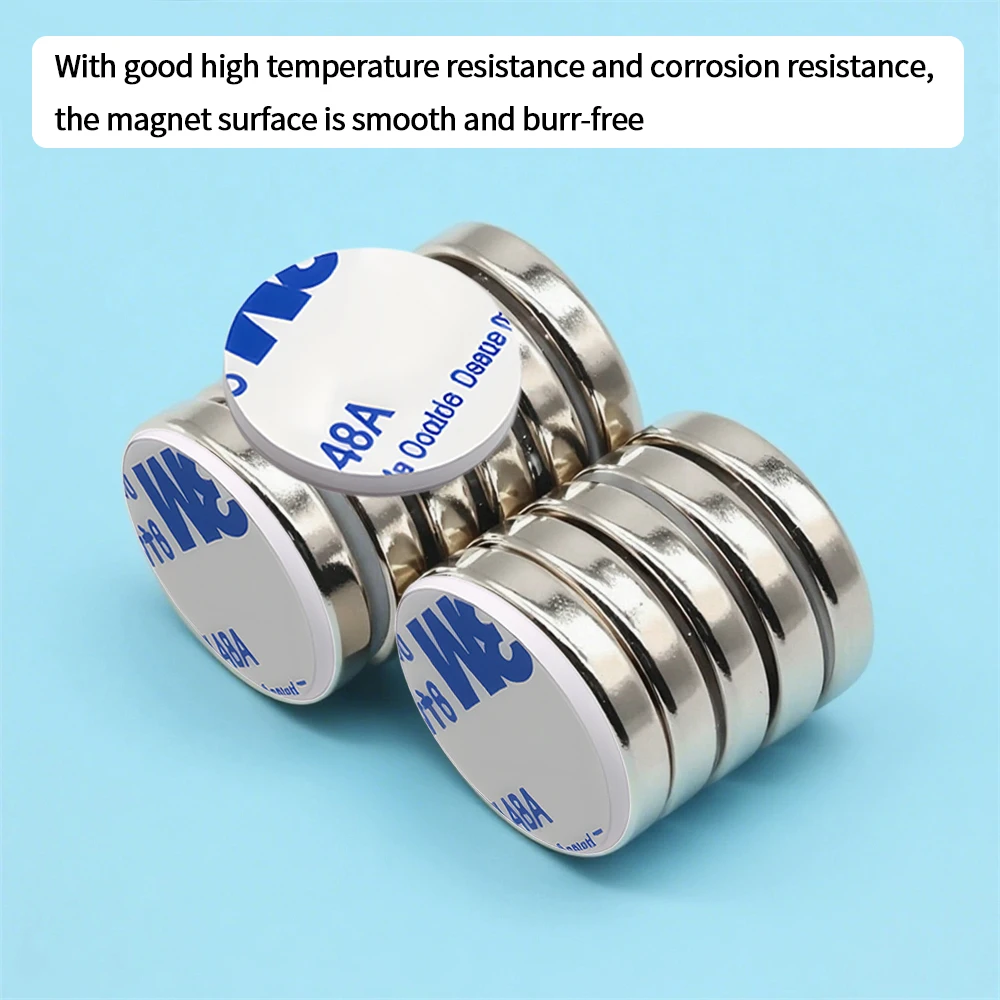 25x5mm Super Powerful Round Neodymium Magnet  With double-sided adhesive Magnet N35 Strong Permanent Magnetic imanes
