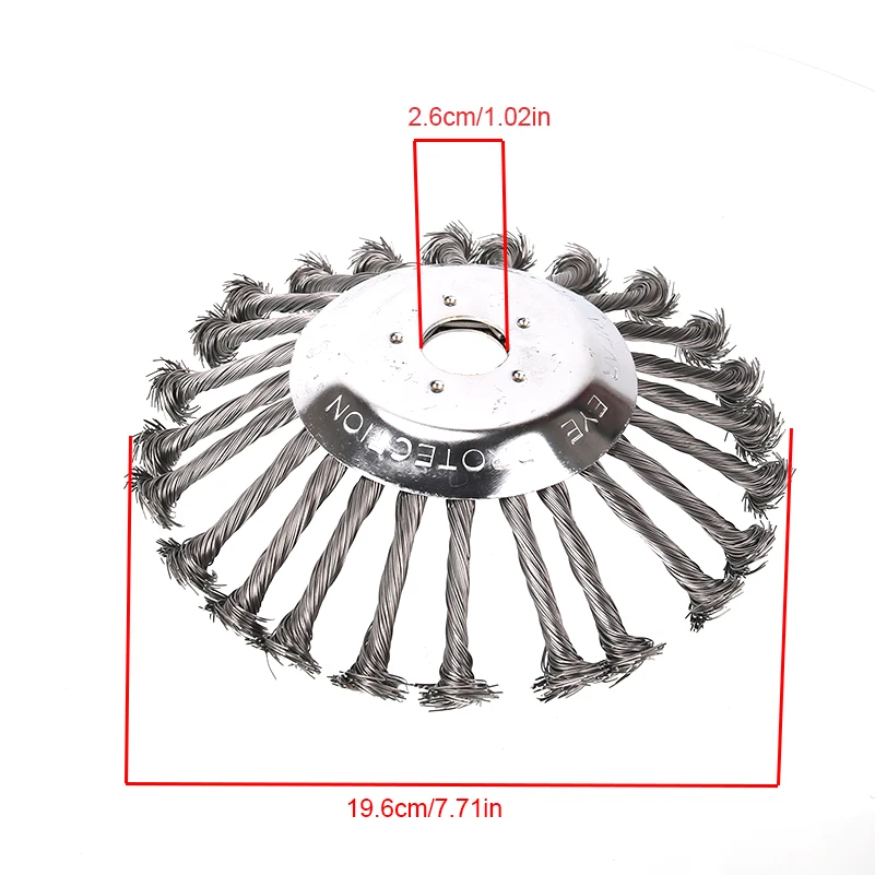 8 Inch Steel Wire Rotary Brush Cutter Trimmer Head – Weeds Blade Compatible with String Trimmers, Suitable for Moss