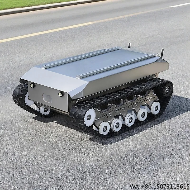 Remote Controlled Rubber Crawler Robot Chassis with Max 40kg Big Load, Small Track Robotic Platform for Light Tasks