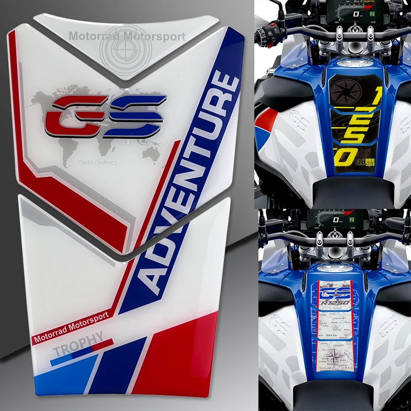 

Motorcycle Tank Pad Protector Sticker Decals For BMW R1250GS Adventure Trophy Edition R1200 Adventure