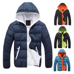 Winter Down Coat Contrast Color Windproof Waterproof Padded Men Parkas Men's Clothing For Outdoor